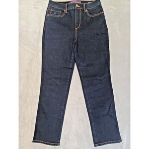 Gloria Vanderbilt Amanda Jeans Sz 6PS Petite Short Dark Wash Denim Straight Leg